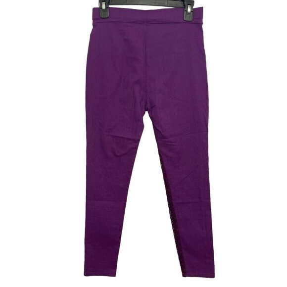 Womens Fancy/Show Pants L/XL Pull-On Skinny Ankle Rhinestones Lace Onlay Pockets - Picture 2 of 14